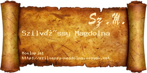 Szilvássy Magdolna névjegykártya